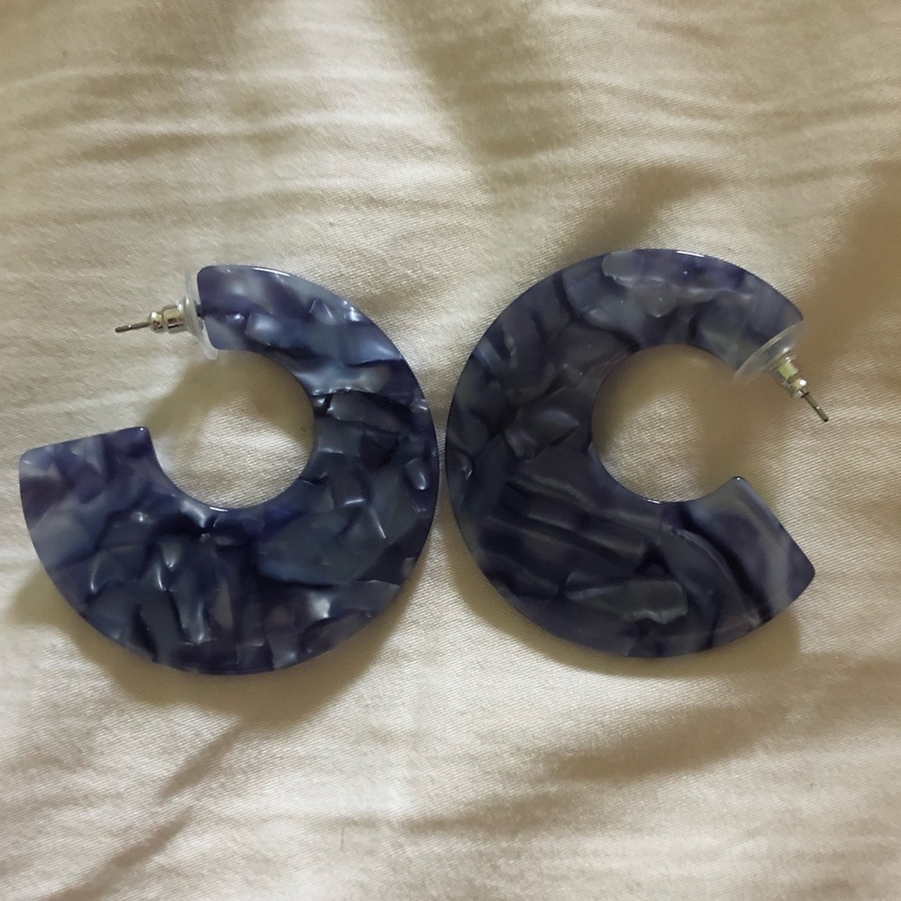 Blue large earrings